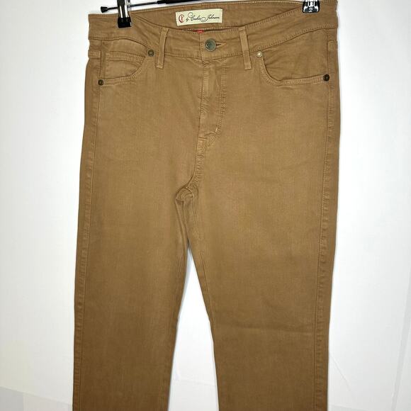 CJ by Cookie Johnson Faith Straight Brown Lyocell Cotton Khaki Jeans Size 30 - Picture 2 of 7